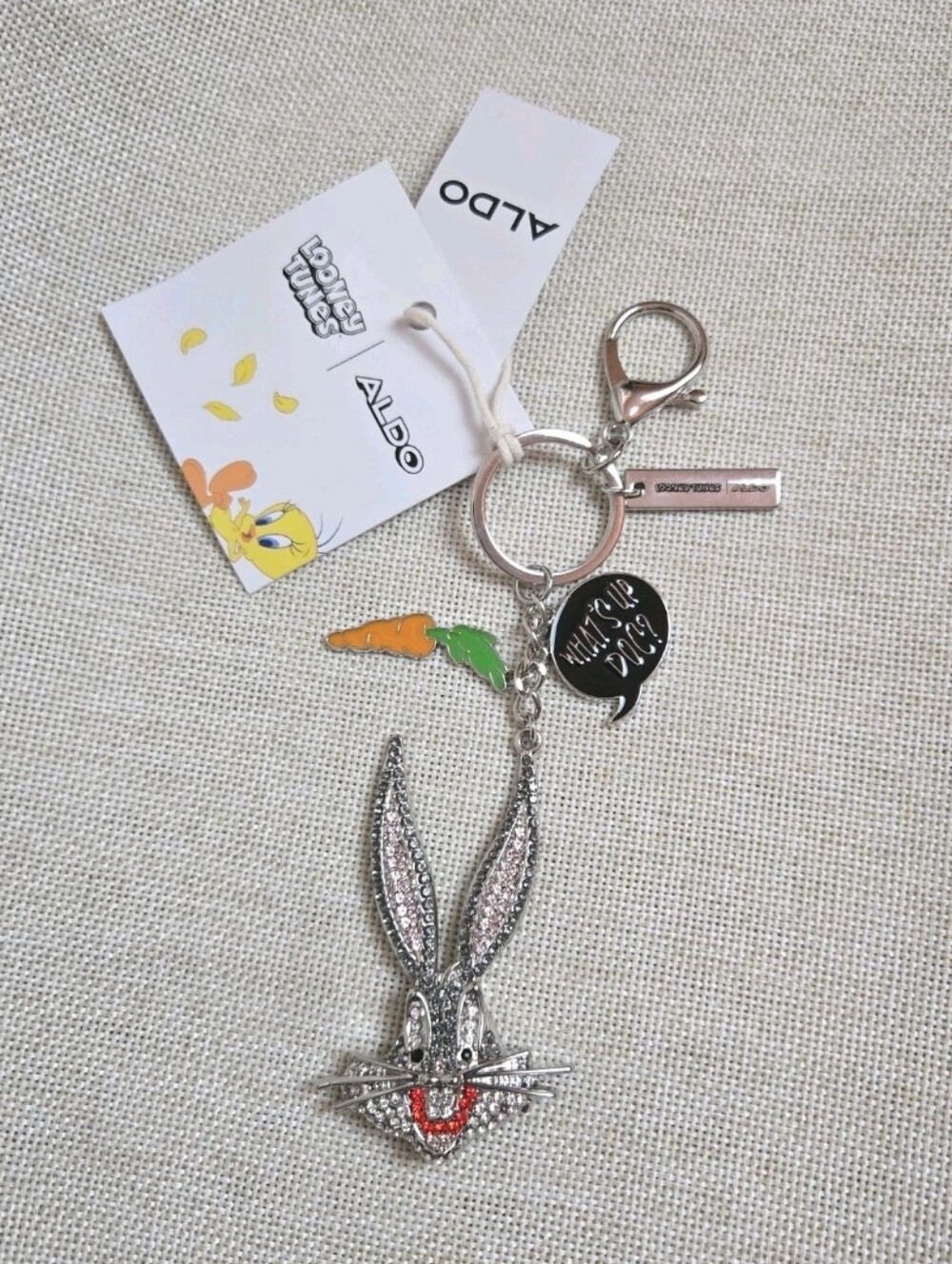 Looney Tunes X Aldo Bugs Bunny Bling Keychain Bag Charm Limited Edition NWT